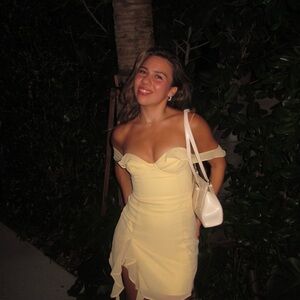 Oh Polly Yellow Off-Shoulder Bodycon Dress